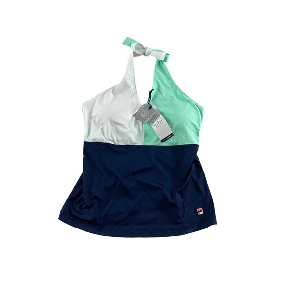 NWT Women's Fila Color Block Tankini Halter Top - Medium - Picture 1 of 12